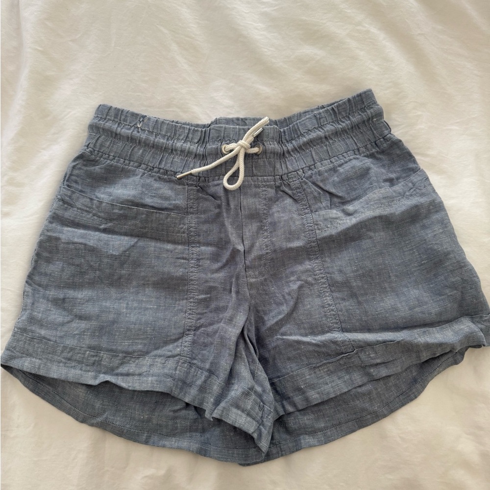 Athleta Blue Women's Linen Cargo Shorts